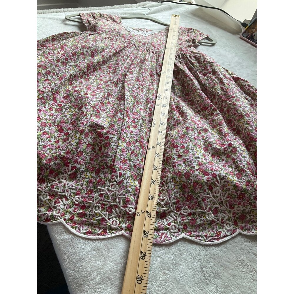 Laura Ashley Girl 6X Ditsy Floral Dress Embroidered Lace Butterfly Tulle Hem Lin - Picture 10 of 15